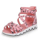 Girls' Sandals In Spring and Summer Soft Soled Non Slip Striped Sandals Little Girls' Open Toe Bowknot Casual Sandals
