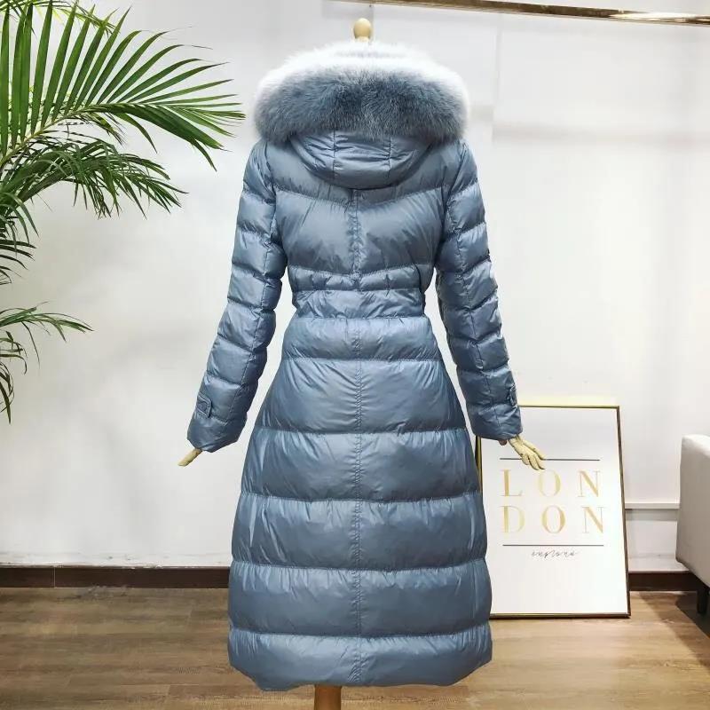 Long Women Coats Slim Office Ladies Solid Women's Winter Jacket Hooded with Fur Collar Thick Cotton Padded Parkas