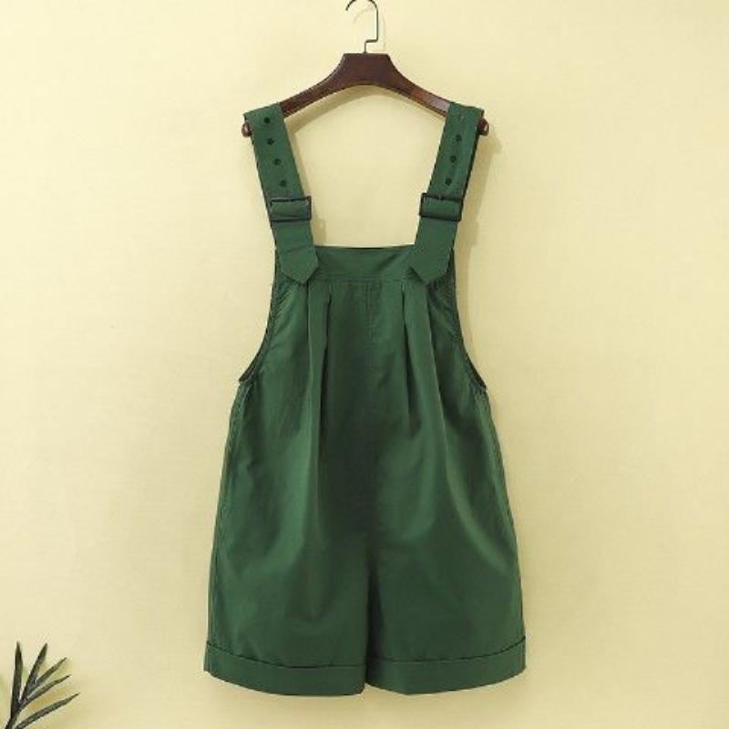 Salt-tie Bib Pants Women Summer Thin Loose Green Wide-leg Pants Workwear Jumpsuit Straight Pants