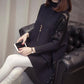 Autumn and Winter Long Bat Sleeve Sweater Half High Neck Knitted Loose Top Casual Large Size Women's Jacket