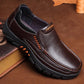 38-46 Men's Large Size Casual Comfortable Genuine Cow Leather Shoes Business Men Solid Color Soft Sole Flat Shoes