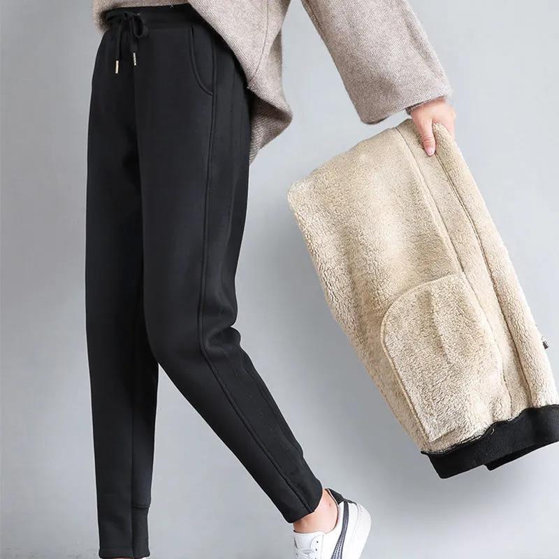 Thick Lamb Wool Plus Velvet Guard Pants Winter Women's Loose and Thin Feet Pants Fashion Slim and Thick All-match Harem Pants