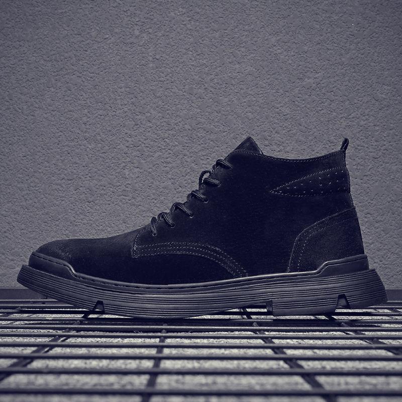 Autumn Winter Martin Boots Men's Plush Warm Cotton Boots Men's Leather Cotton Casual Snow Boots