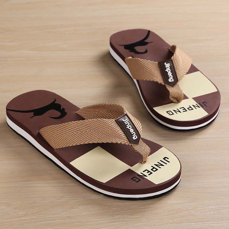 Men's Slippers Soft Plaid Printed Casual Summer Men's Slippers