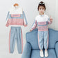Girls Sports Suit Spring and Autumn Pullover Long Sleeve Contrast Color Design Two-piece Comfortable Casual Sports Suit