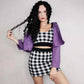 2pcs/set Women's Knit Suit Plaid Camisole Hip Skirt Two-piece Set bodycon Short Skirt Two-piece Women Outfits