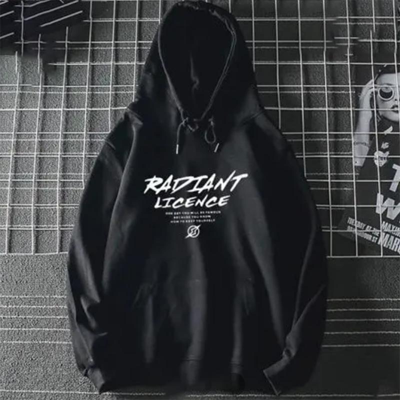 Autumn Sweater Men's Hooded Sweatshirts Letters Loose Plus Fleece Hoodie Men's Jacket Clothes