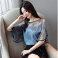 Summer Lace Stitching Women Shirt Embroidery Tops Casual Crochet Hollow Out Blouse
