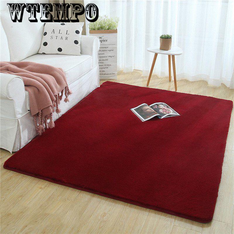 Thick plush bedroom carpet soft rabbit fur carpet living room carpet room coffee table plush pad