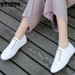 Summer Running Shoes Women's  Flat Shoes Casual Shoes Soft Bottom Pu Leahter Shoes White