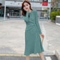 Mid-length Casual Sweater In Autumn and Winter with Slim Thick Dress Over The Knee Knit Women's Bottoming Shirt