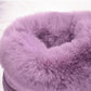 Women's  Winter Thick-soled Cotton Shoes Non-slip Soft-soled Home Household Two-color Hair Ball Plush Bag with Ladies Cotton Slippers