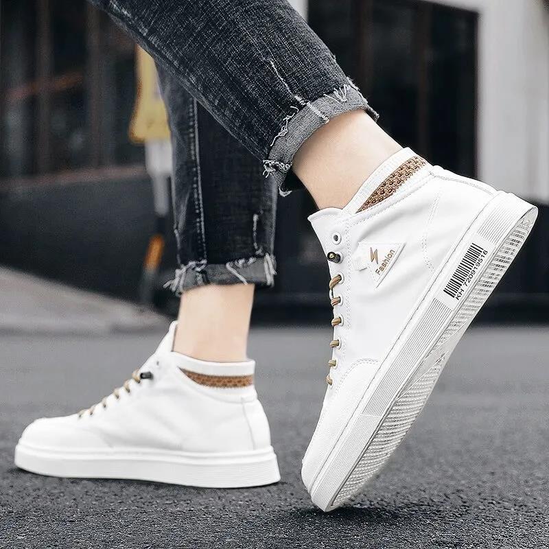 Summer Breathable High-top Shoes Men's Canvas All-match Trendy Shoes Korean Casual Sneakers