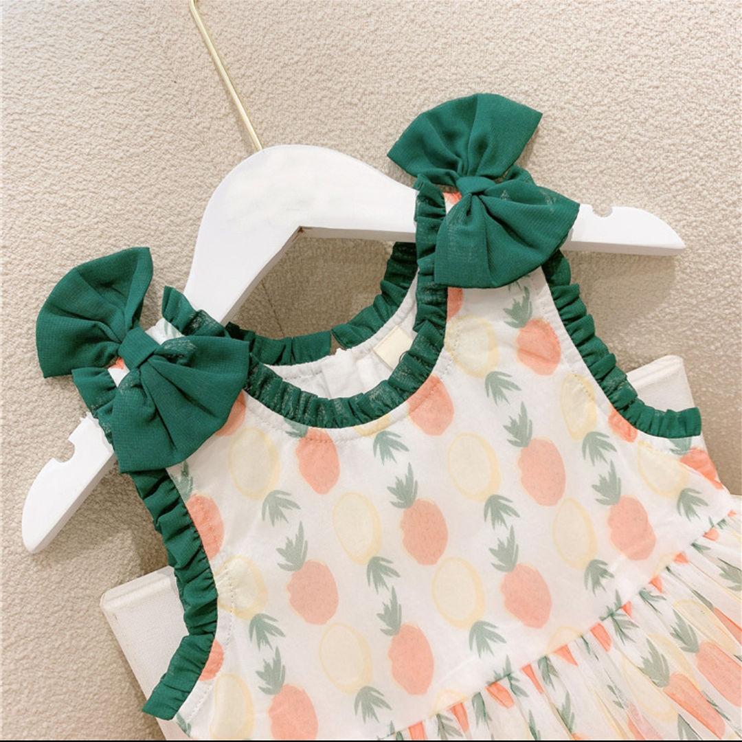 Girls Princess Dress Summer Dress Children Sweet Mesh Puffy Dress Girl Dress Skirt Cute Loli Skirt Sleeveless Round Neck Chiffon Dress