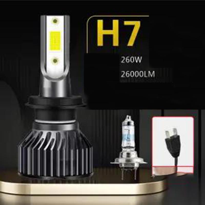 Car Led Headlights 12V24V 260W H1 H3 H4 H7 H8 H9 H11 9005 9006 9012 Ultra-bright Condensing Far and Near Light Integrated Laser Lens Headlights