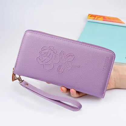 Women Clutches Leather Bag Portable PU Leather Multi-Layer Large Capacity Classic Soft Surface Wallets with Coin Pocket Zipper Purse