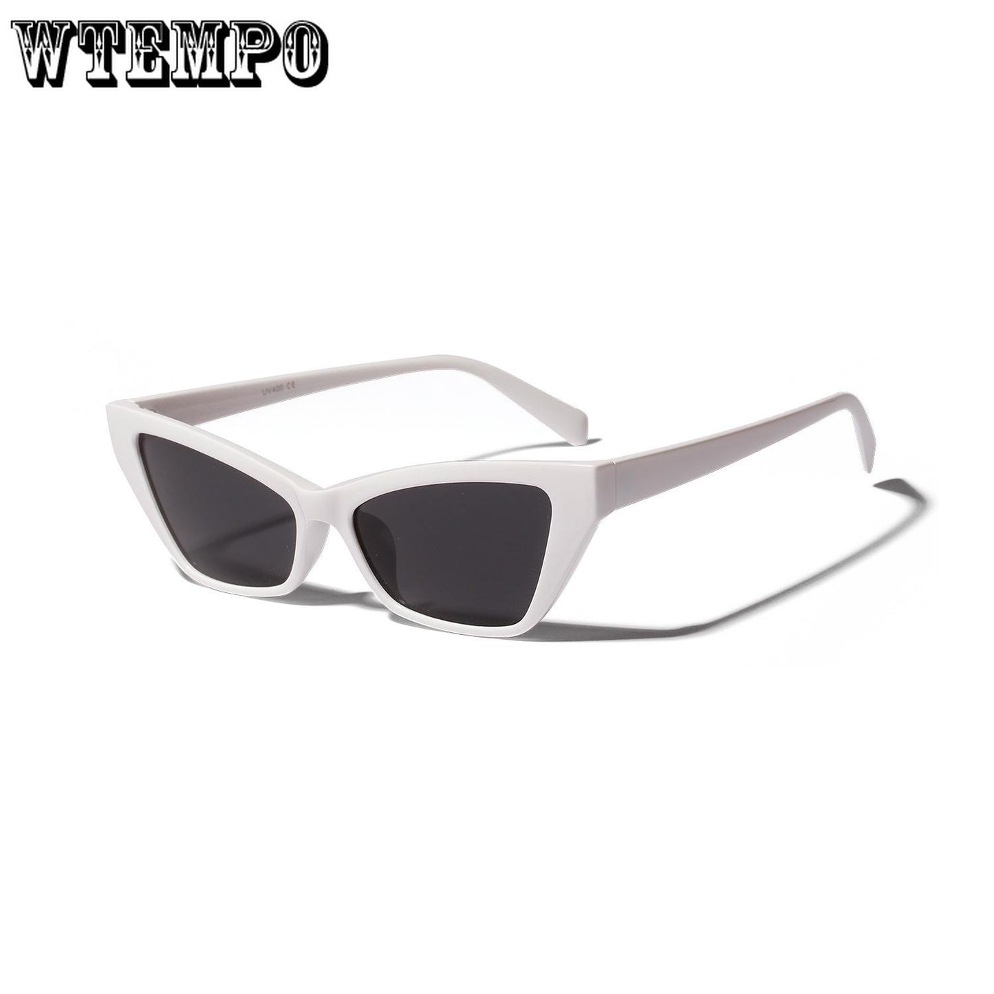 WTEMPO Cat Eye Sunglasses Women Retro Fashion UV Glasses Square Color Ocean Lens Sunglasses
