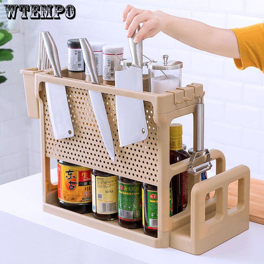 Kitchen Storage Rack Kitchen Bathroom Rack Tableware Storage Finishing Cosmetic