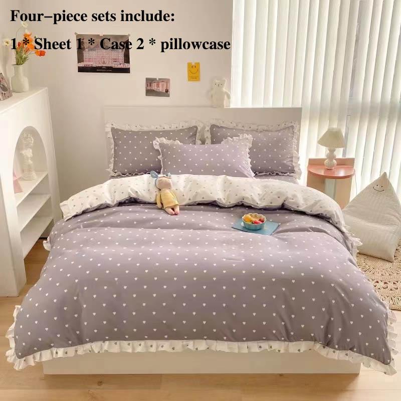 Bed Four Sets of Striped Grade Sheets Sheets Are Sleeve Set 1.8 Meters 2 Meters Bed Home Bedding Fresh Style