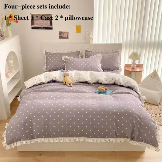 Bed Four Sets of Striped Grade Sheets Sheets Are Sleeve Set 1.8 Meters 2 Meters Bed Home Bedding Fresh Style