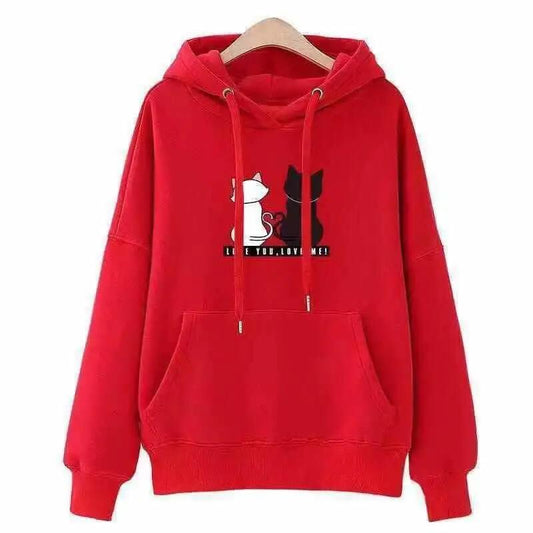Women's Plush Thick Sweater Autumn and Winter Loose Korean Version of The Wild Student Casual Hooded Sweater Lazy Style Women's Jacket