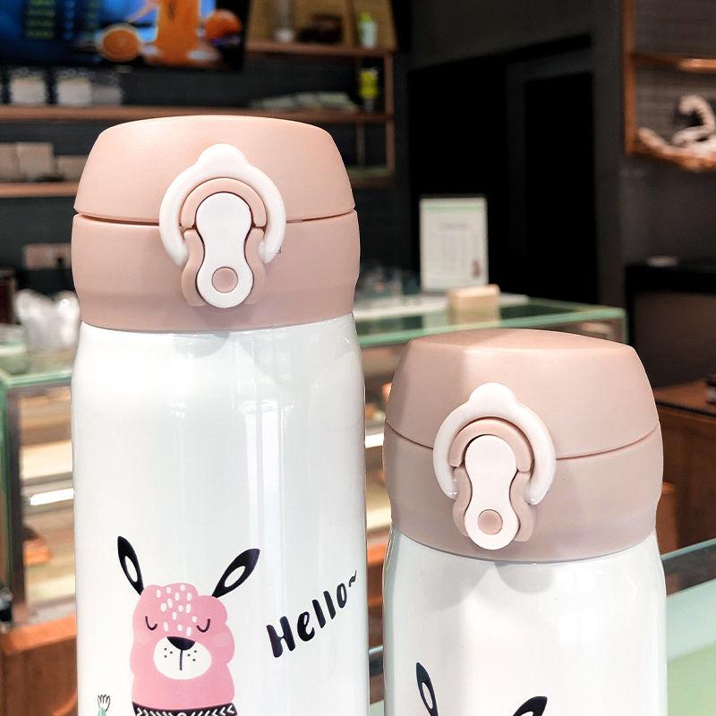 Winter Thermos Cup Male and Female Students 304 Stainless Steel Vacuum Flask Cartoon Cute Water Cup Tea Cup Easy To Carry Water Cup Milk Cup