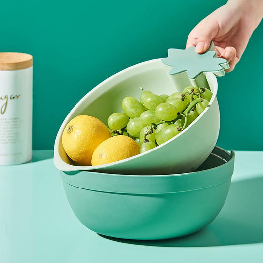 Double-layer Vegetable Basket Household Drain Creative Fruit Basket Multifunctional Kitchen Storage Plastic Basket