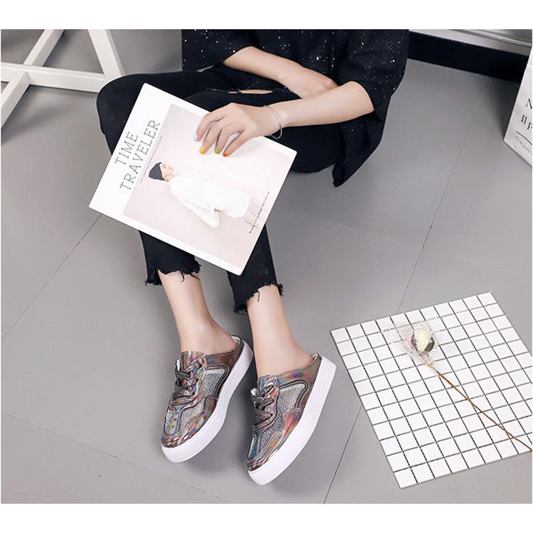 Summer Women Slippers Casual Soft Comfortable Mesh Outside Flat Slides Half Beach Slippers Woman Flip Flops