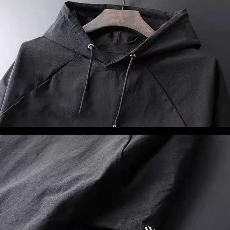 Sweater Men's Loose Hooded Fake Two-piece Autumn Boutique Long-sleeved Large Size Black Pullover Clothes