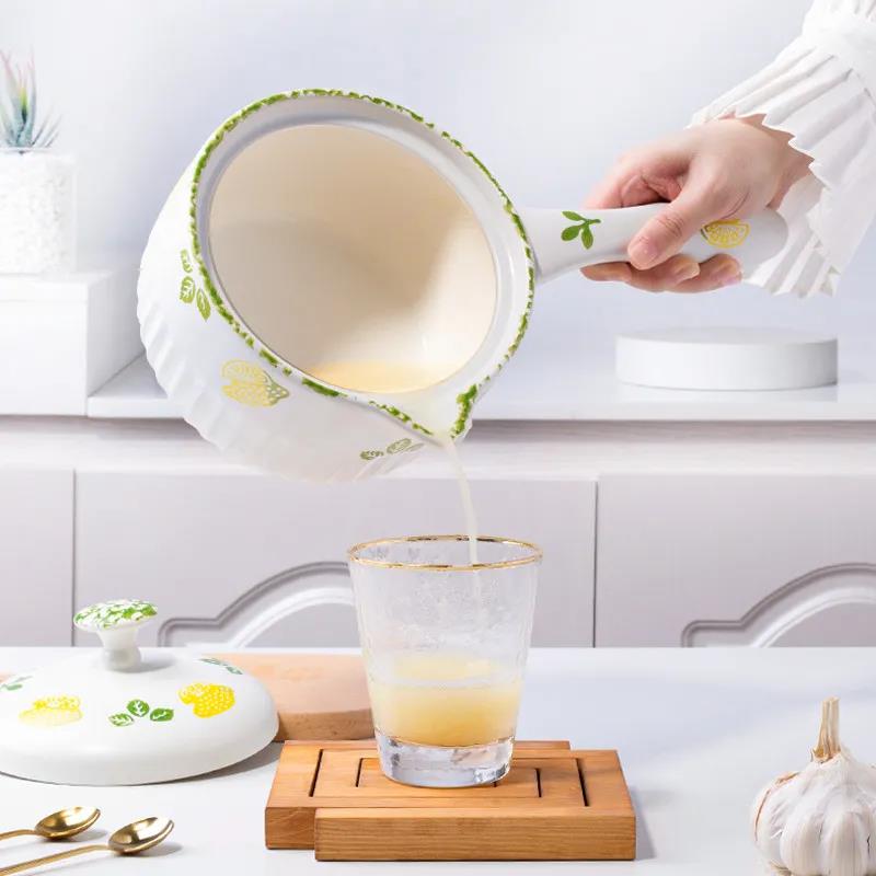 Ceramic Small Milk Pot, Instant Noodle Pot, Small Boiling Pot, Milk, Cute Baby Food Supplement Pot, Small Pot, Household Noodle Casserole