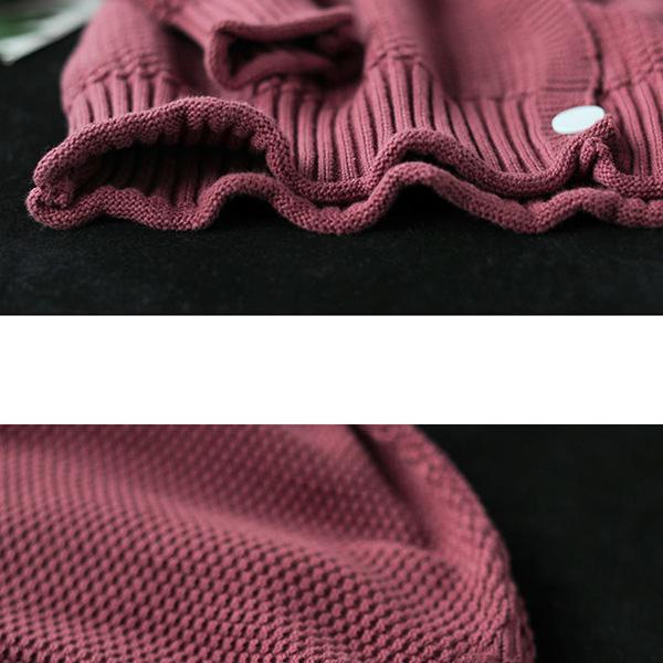 Spring and Autumn Plus Size Women's Lazy Style Knitted Cardigan Jacket Loose Literary Buttons Casual Sweater