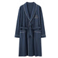 Antarctic Pajamas Men's Cotton Bathrobe Spring and Autumn Long Section Cotton Thin Section Dressing Gown Pajamas Men's Japanese Summer Bathrobe Men
