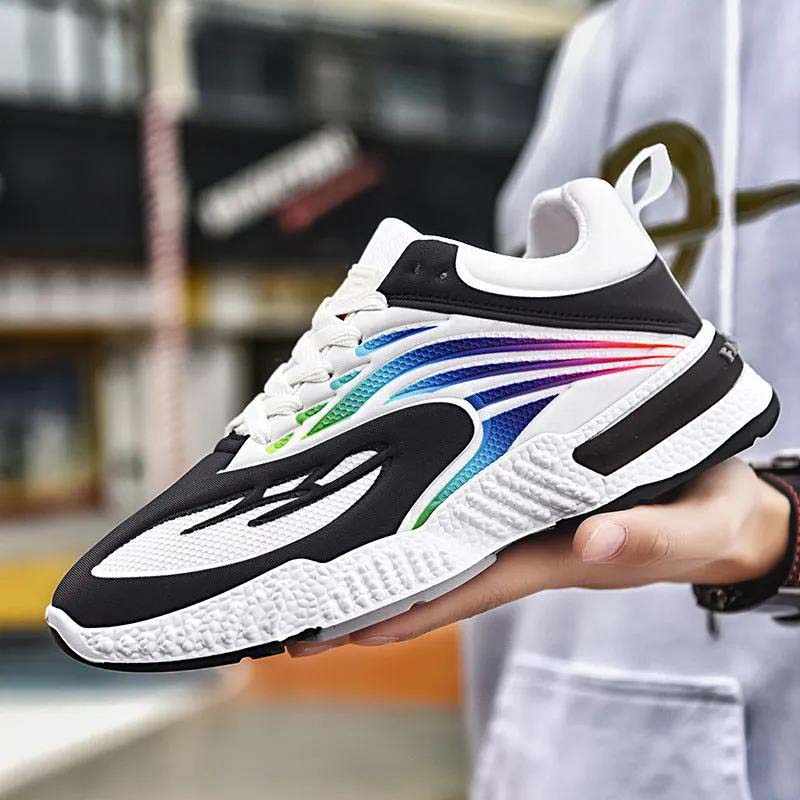 Men's Shoes Spring and Autumn Soft Bottom Soft Surface Breathable Flying Woven Casual Shoes New All-match Men's Sports Shoes Running Shoes Men
