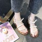 Sandals Female Students Korean Harajuku Style Shoes Summer Wear All-match Flat-bottomed Junior High School Ladies Shoes