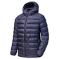 Men's Autumn and Winter Ultralight Classic Down Jacket Thick Warm Hooded Jacket Parka Casual Windproof Down Jacket