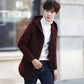 Winter Men's Jacket Men's Fashion Wool Woolen Coat Hooded Coat Men Winter Coat Warm Trench Coat