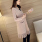 Spring and Autumn Loose Plus Size Sweater Mid-length Tassel Knitted Jacket Cardigan All-match Female Jacket