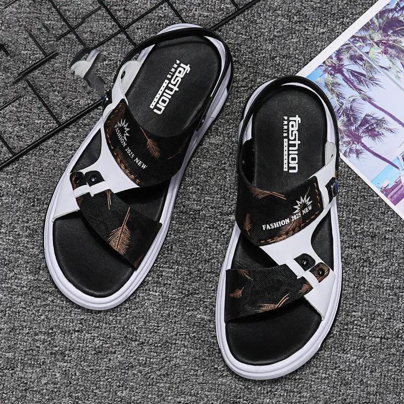Men's Non-slip Beach Sandals Summer Breathable Personality Dual-use Casual Sports Roman Shoes
