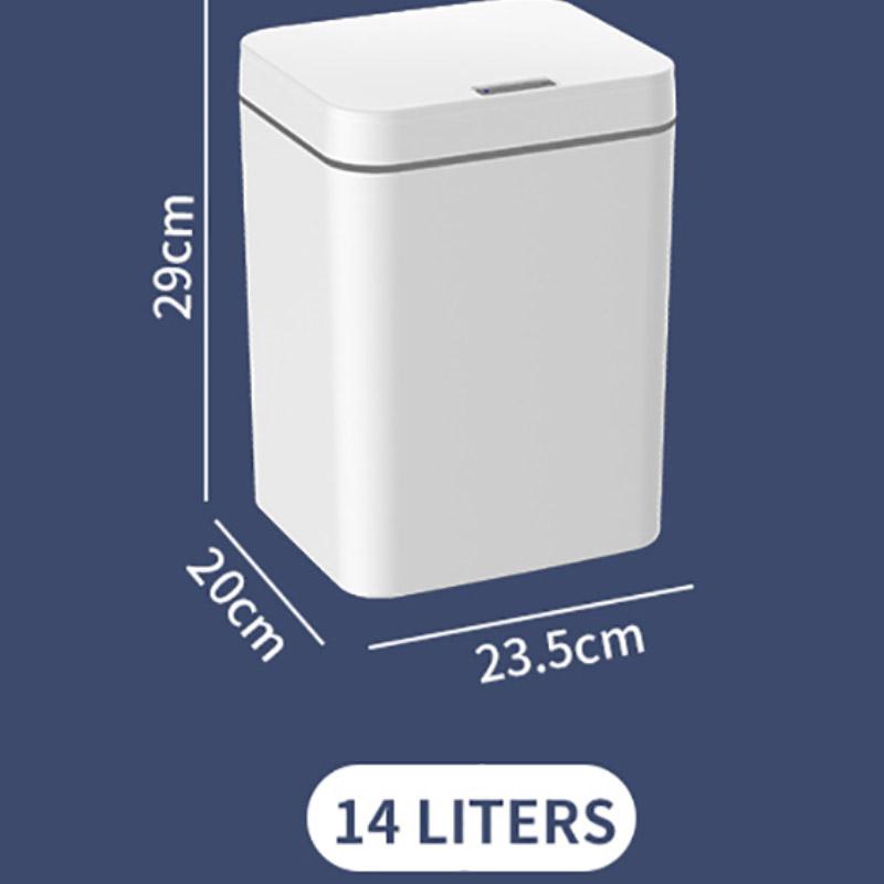 14 Liters Smart Sensor Trash Can Household with Lid Bathroom Kitchen Living Room Toilet Automatic Thickening Increase Trash Can