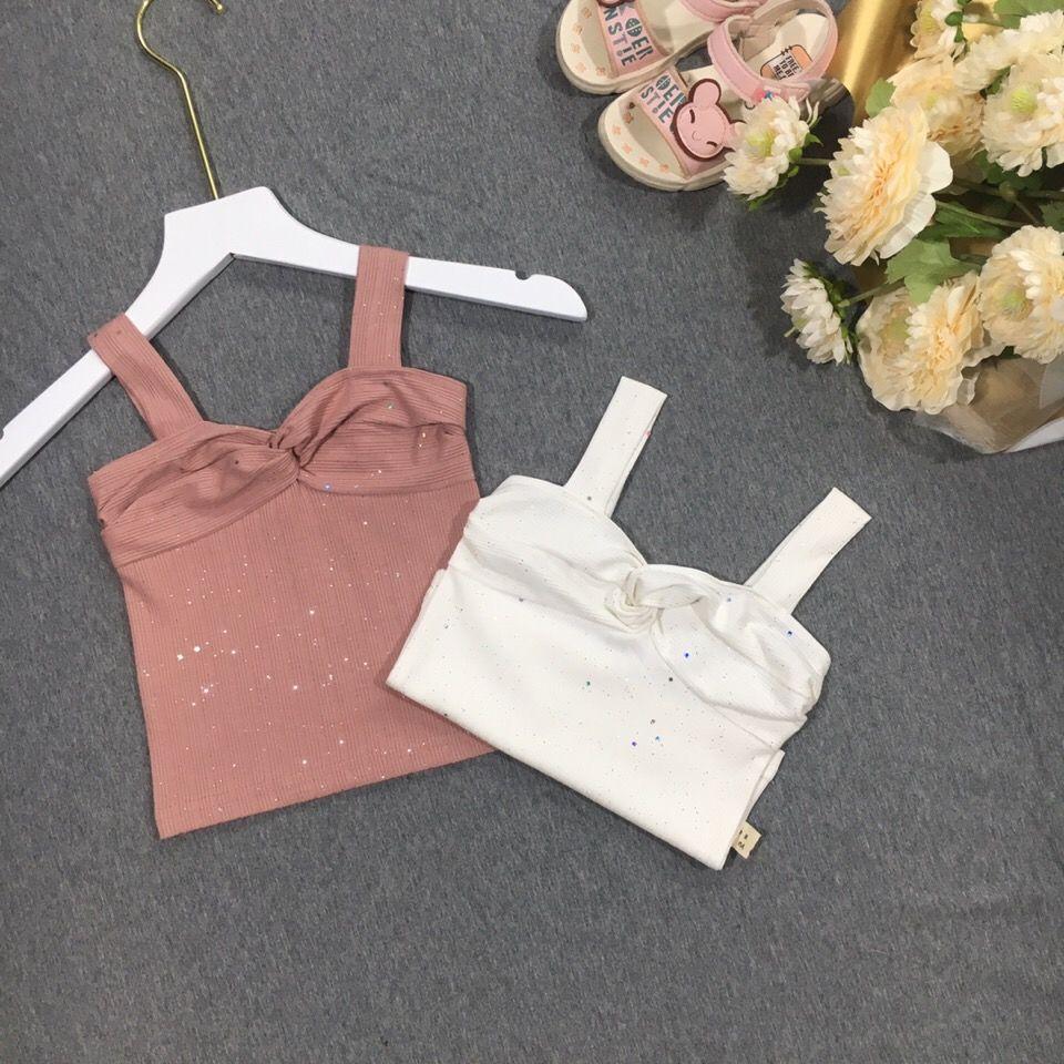 Summer Kids Cute Girls Summer Thin Camisole Tube Top Small Solid Color Halter Fine Flashing Vest