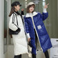 Down Cotton Jacket Winter Thicken Warm Loose Fashion Color Glossy Disposable Stand Collar Mid-length Cotton Jacket Women