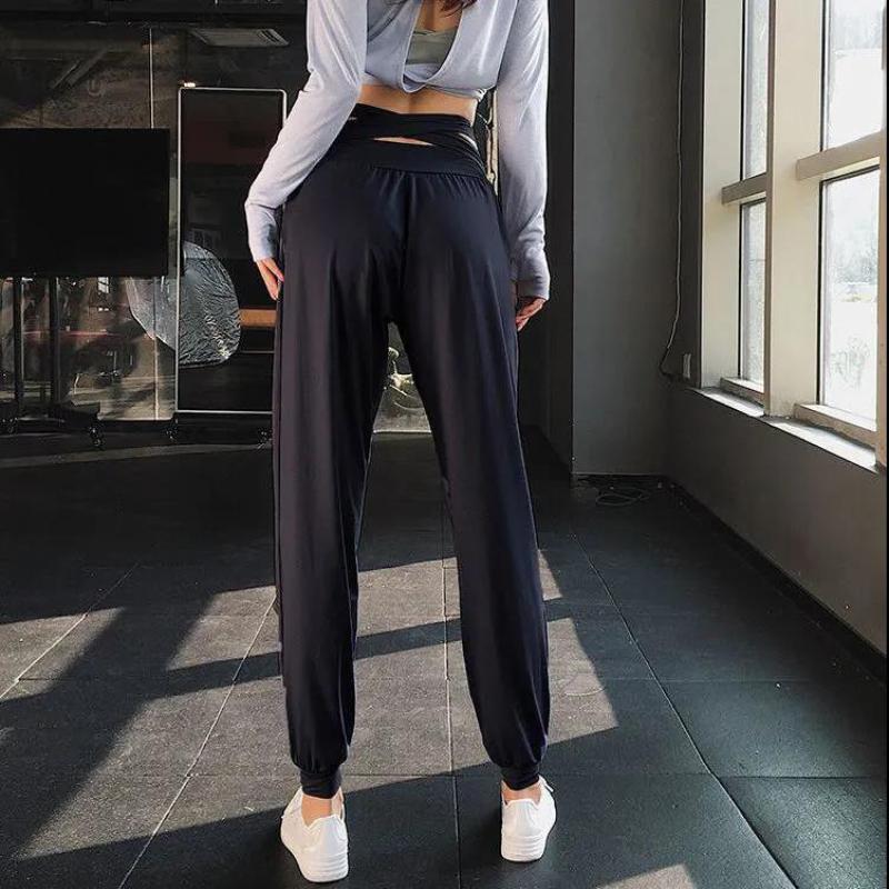 Early Autumn Sports Pants Women Loose Trousers Tied Feet Running Fitness Pants Ins Running Quick-drying High-waist Yoga Pants