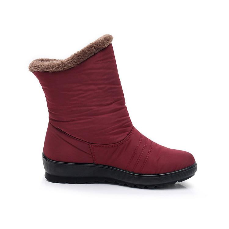 Thick Fur Snow Boots for Women Winter Ankle Boots Warm Waterproof Booties Black Red Casual Shoes Plus Size Outdoor Footwear Non Slip