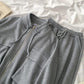 2PCS Women Casual Sportswear Suit Zipper Cardigan + Loose Trousers Two-piece Set Slimming Ladies Lazy Style Age-reducing Suit Girls Athletic Clothing