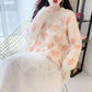 Long-sleeved Women's Knitted Sweater Student Girl Sweet Little Fresh Mink Fleece Sweater Top