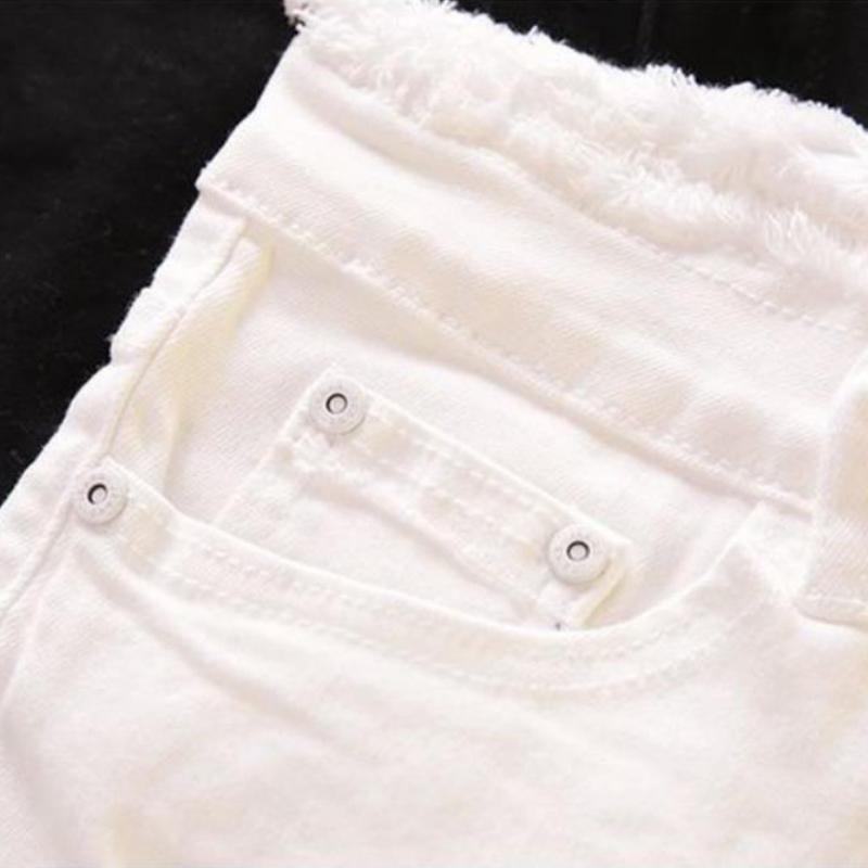 Super Stretch High Waist Denim Shorts Women's Tight-fitting Thin Autumn and Summer Thin Stretch Slim A-line Pants
