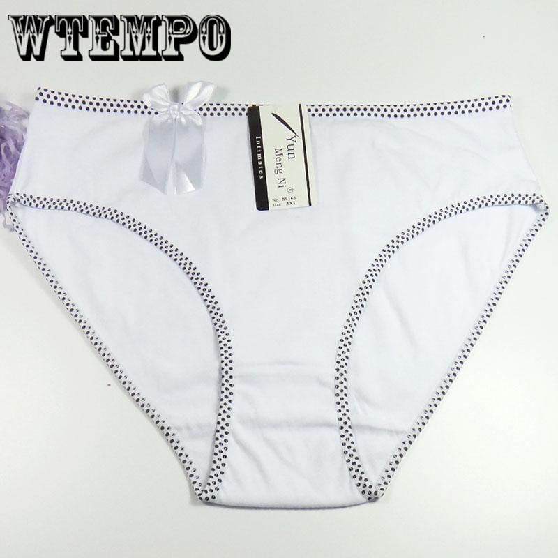 WTEMPO 6 Pcs/Lot Sexy pure cotton woman Striped Underwear Plus Size Seamless Panties woman Intimates