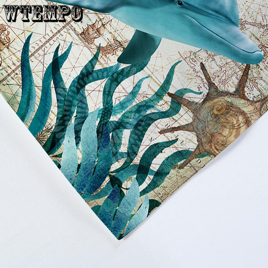 Dolphin Cover Ocean Coverlet Doona Cover Mandala Romantic Soft  AU Double, AU King