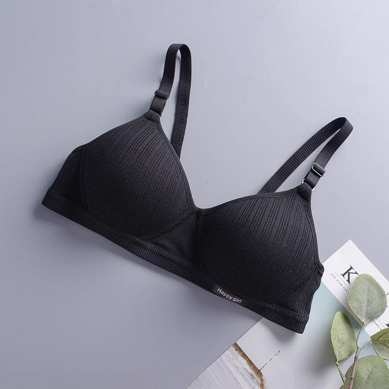 Pure Cotton Threaded Girl Underwear Student Bra High School Developmental Thin Section Without Steel Ring Gather Stereotype Bra