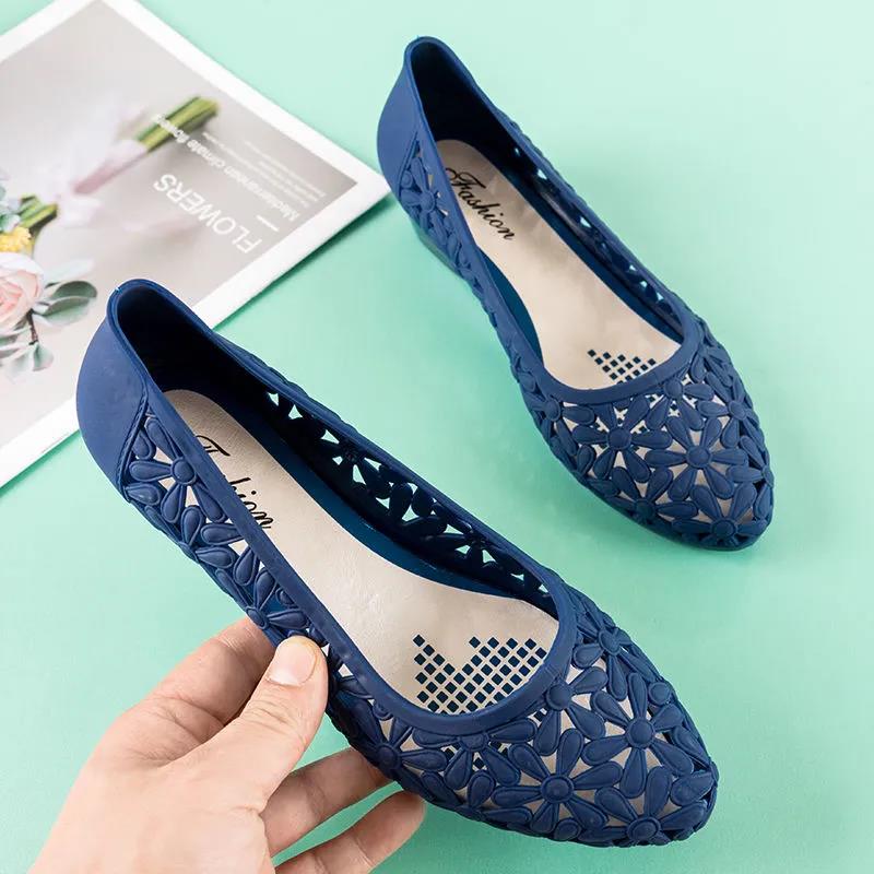 Sandals Female Summer Wear Student Trend Roman Fashion Hole Single Shoes Wedge Harajuku Style